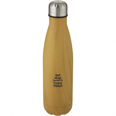 Logo trade promotional gift photo of: Cove 500 ml vacuum insulated stainless steel bottle with wood print