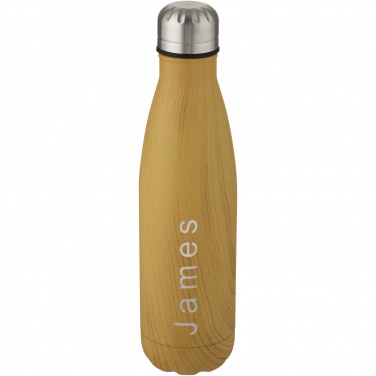 Logotrade promotional item picture of: Cove 500 ml vacuum insulated stainless steel bottle with wood print