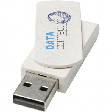 Logo trade promotional giveaways image of: Rotate 4GB wheat straw USB flash drive