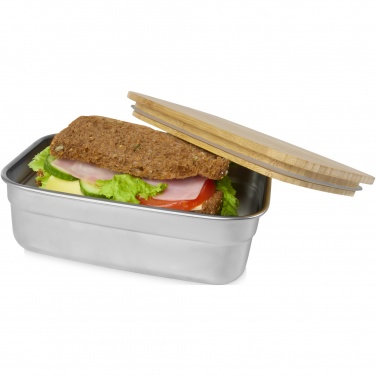 Logo trade promotional merchandise picture of: Tite stainless steel lunch box with bamboo lid