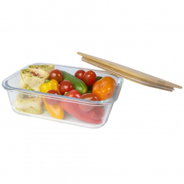 Logo trade promotional giveaway photo of: Roby glass lunch box with bamboo lid