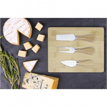 Logotrade promotional item image of: Ement bamboo cheese board and tools