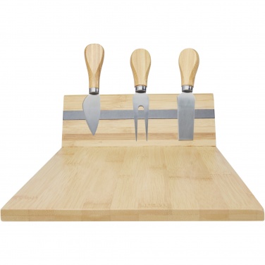 Logotrade advertising product image of: Mancheg bamboo magnetic cheese board and tools