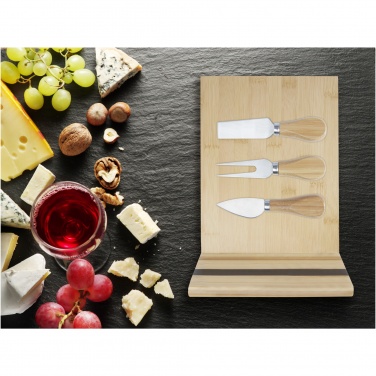 Logotrade promotional product picture of: Mancheg bamboo magnetic cheese board and tools