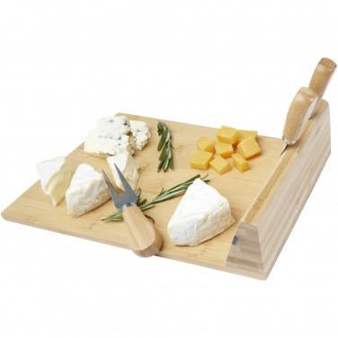 Logo trade promotional item photo of: Mancheg bamboo magnetic cheese board and tools