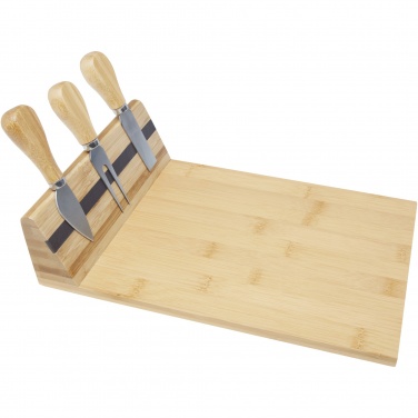 Logotrade promotional products photo of: Mancheg bamboo magnetic cheese board and tools