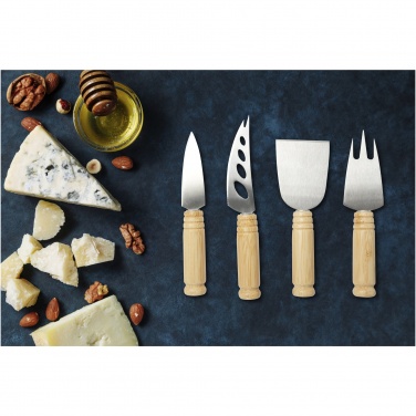 Logotrade promotional merchandise picture of: Cheds 4-piece bamboo cheese set