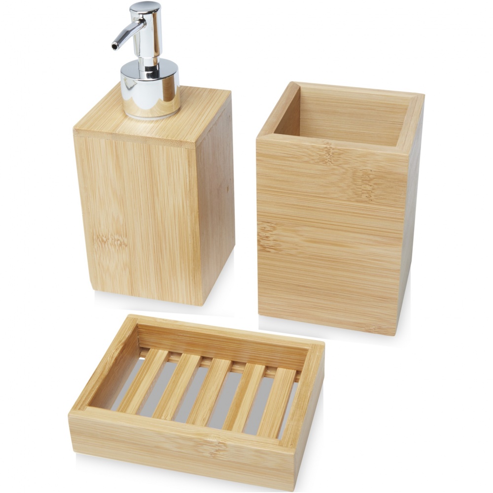 Logotrade advertising product picture of: Hedon 3-piece bamboo bathroom set