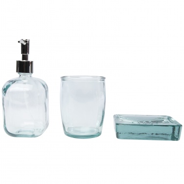 Logotrade promotional merchandise picture of: Jabony 3-piece recycled glass bathroom set