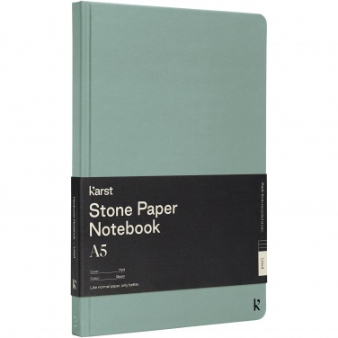 Logo trade promotional products image of: Karst® A5 stone paper hardcover notebook - lined