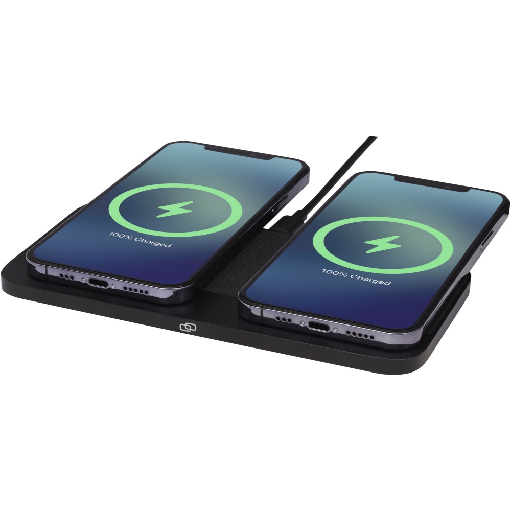 Logo trade advertising products image of: Hybrid 15W premium dual wireless charging pad