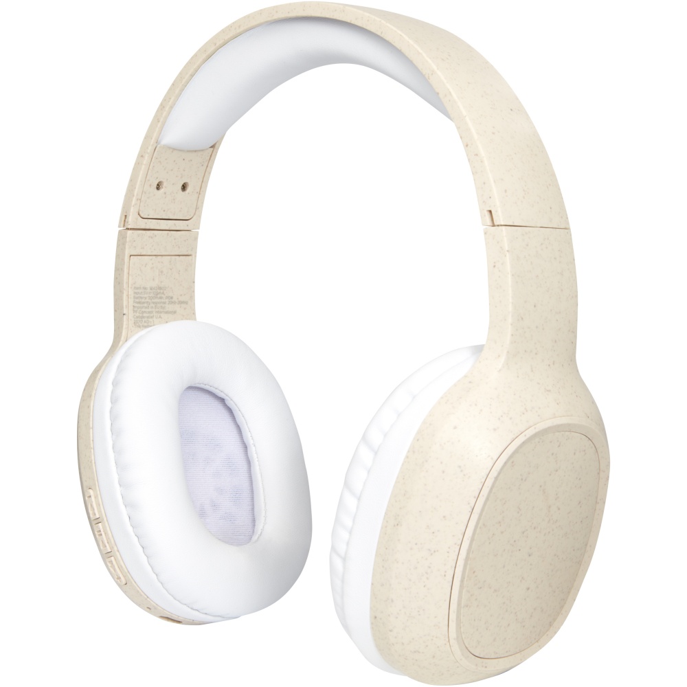 Logo trade promotional giveaway photo of: Riff wheat straw Bluetooth® headphones with microphone