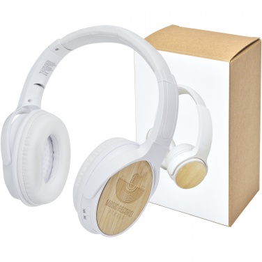 Logo trade promotional items picture of: Athos bamboo Bluetooth® headphones with microphone