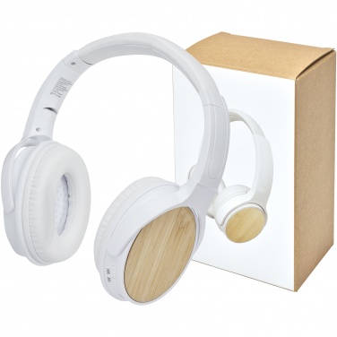 Logo trade promotional products picture of: Athos bamboo Bluetooth® headphones with microphone