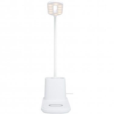 Logo trade advertising products image of: Bright desk lamp and organizer with wireless charger