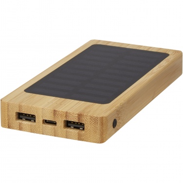 Logo trade promotional merchandise picture of: Alata 8000 mAh bamboo solar power bank