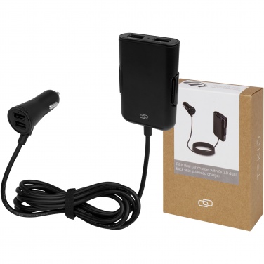 Logo trade promotional products picture of: Pilot dual car charger with QC 3.0 dual back seat extended charger