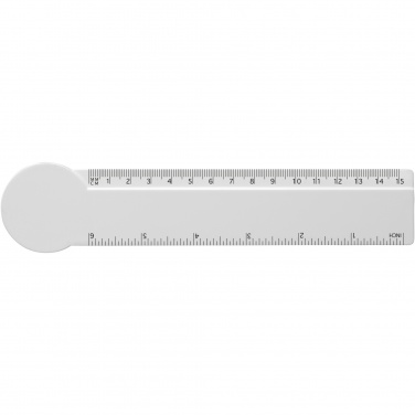 Logotrade promotional product image of: Tait 15 cm circle-shaped recycled plastic ruler 