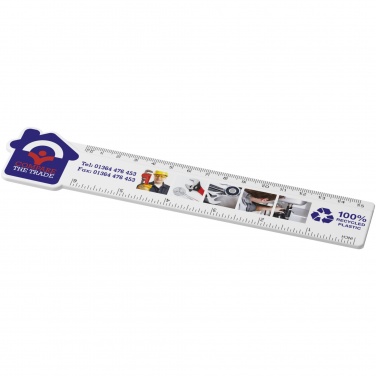 Logotrade promotional merchandise picture of: Tait 15 cm house-shaped recycled plastic ruler