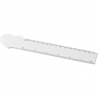 Logo trade corporate gifts picture of: Tait 15 cm heart-shaped recycled plastic ruler