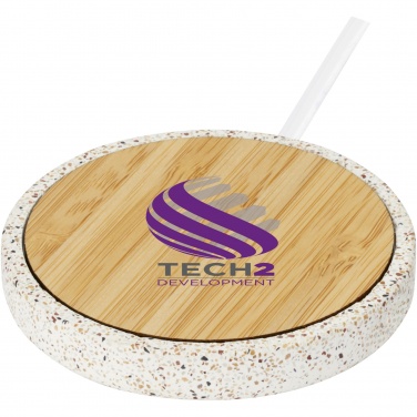 Logotrade advertising product image of: Terrazzo 10W wireless bamboo charging pad