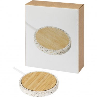 Logotrade promotional gift picture of: Terrazzo 10W wireless bamboo charging pad