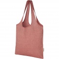 Pheebs 150 g/m² recycled cotton trendy tote bag 7L, Heather red