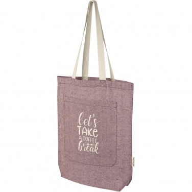 Logotrade promotional giveaways photo of: Pheebs 150 g/m² recycled cotton tote bag with front pocket 9L