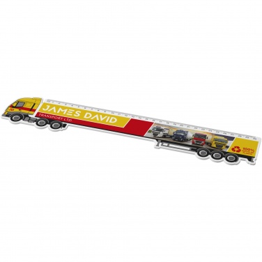 Logo trade business gifts image of: Tait 30cm lorry-shaped recycled plastic ruler