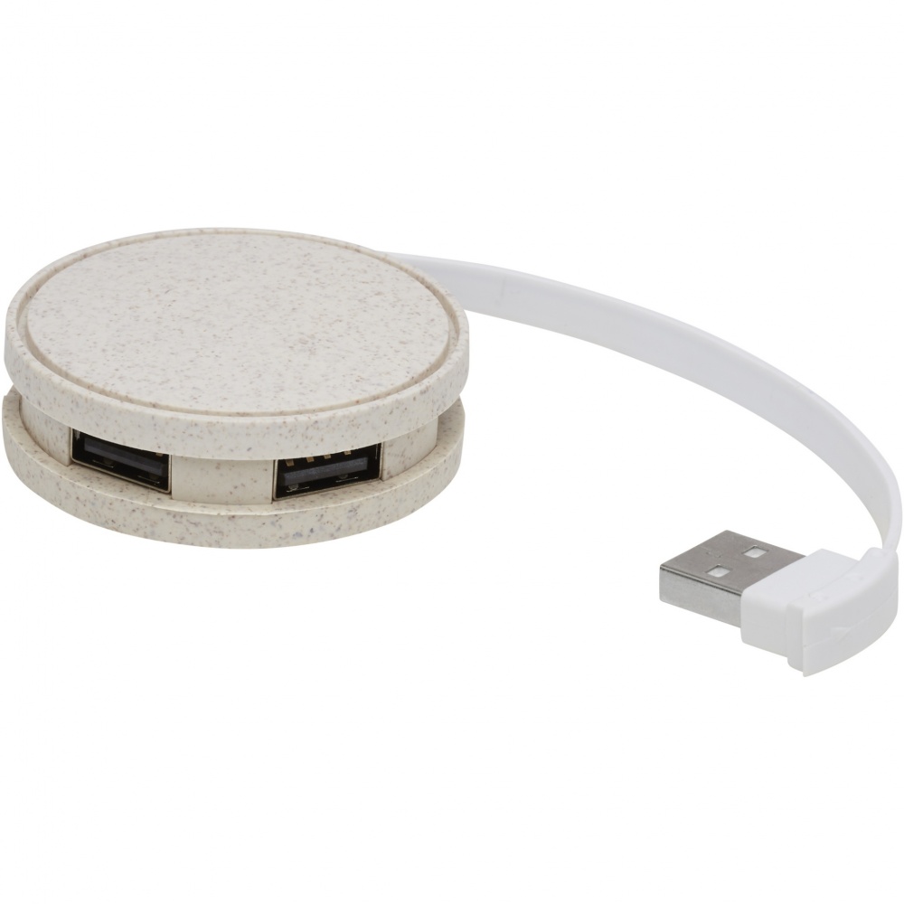 Logotrade promotional item image of: Kenzu wheat straw USB hub