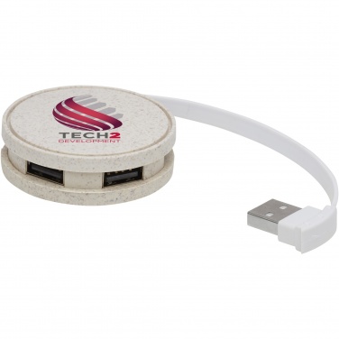 Logo trade promotional gifts image of: Kenzu wheat straw USB hub