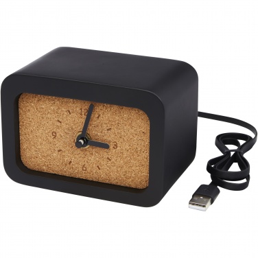 Logotrade business gift image of: Momento wireless limestone charging desk clock