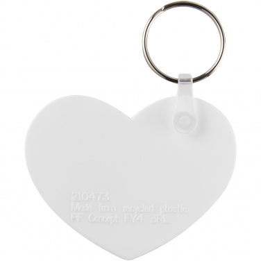 Logo trade promotional giveaways picture of: Tait heart-shaped recycled keychain