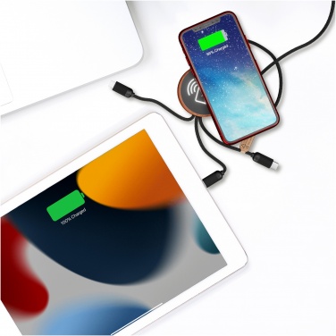 Logotrade promotional products photo of: SCX.design C40 5-in-1 rPET light-up logo charging cable and 10W charging pad