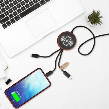 Logotrade promotional giveaways photo of: SCX.design C40 5-in-1 rPET light-up logo charging cable and 10W charging pad