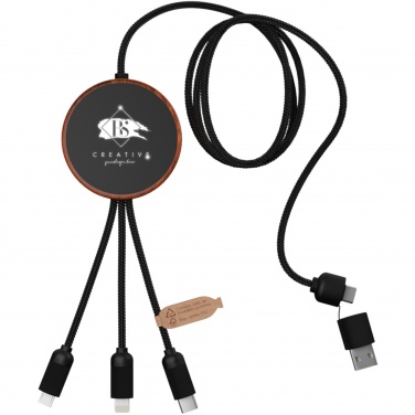 Logotrade promotional merchandise image of: SCX.design C40 5-in-1 rPET light-up logo charging cable and 10W charging pad