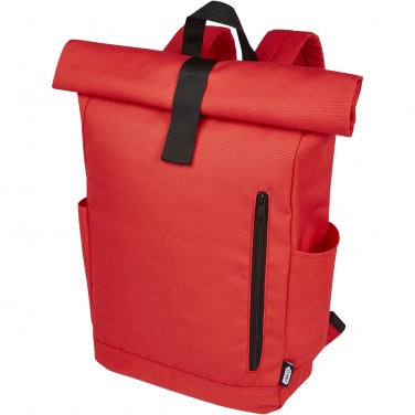 Logo trade promotional gift photo of: Byron 15.6" GRS RPET roll-top backpack 18L