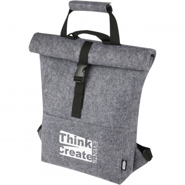 Logo trade promotional giveaway photo of: Felta GRS recycled felt roll-top bike bag 13L