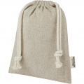 Pheebs 150 g/m² GRS recycled cotton gift bag small 0.5L, Heather natural