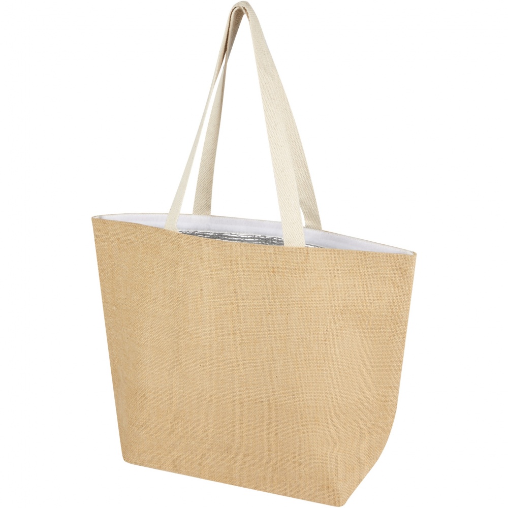 Logo trade promotional giveaways image of: Juta 300 g/m² jute cooler tote bag 12L