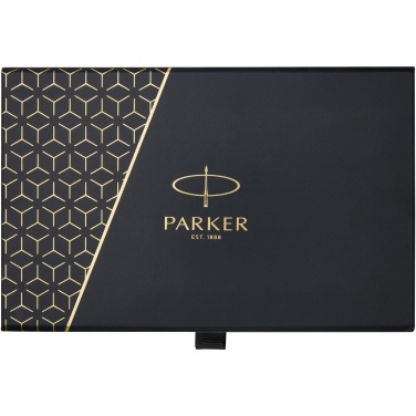 Logo trade promotional products image of: Parker IM achromatic ballpoint and rollerball pen set with gift box