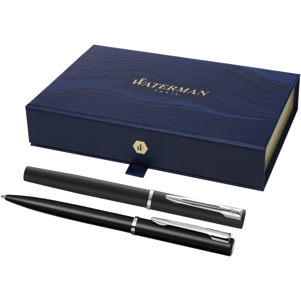 Logo trade promotional merchandise image of: Waterman Allure rollerball and ballpoint pen set 