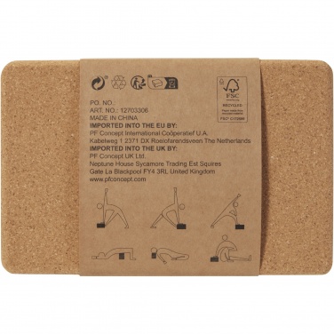 Logotrade promotional giveaway image of: Trikona cork yoga brick