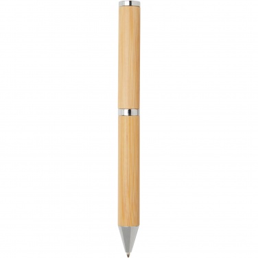 Logo trade promotional products picture of: Apolys bamboo ballpoint and rollerball pen gift set 