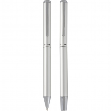 Logotrade advertising product image of: Lucetto recycled aluminium ballpoint and rollerball pen gift set