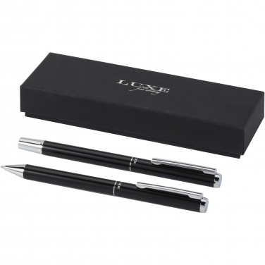 Logotrade business gift image of: Lucetto recycled aluminium ballpoint and rollerball pen gift set