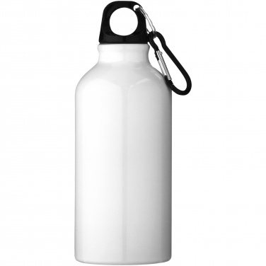 Logotrade promotional gift picture of: Oregon 400 ml RCS certified recycled aluminium water bottle with carabiner