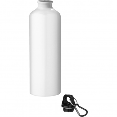 Logotrade promotional giveaway image of: Oregon 770 ml RCS certified recycled aluminium water bottle with carabiner