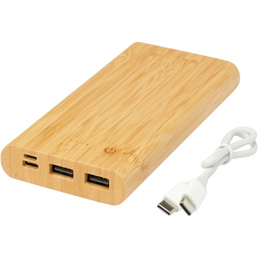 Logo trade corporate gifts image of: Tulda 10.000 mAh bamboo power bank