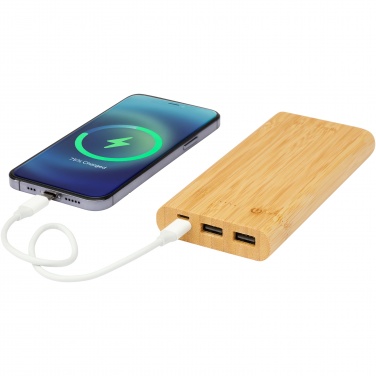 Logo trade promotional giveaways image of: Tulda 10.000 mAh bamboo power bank